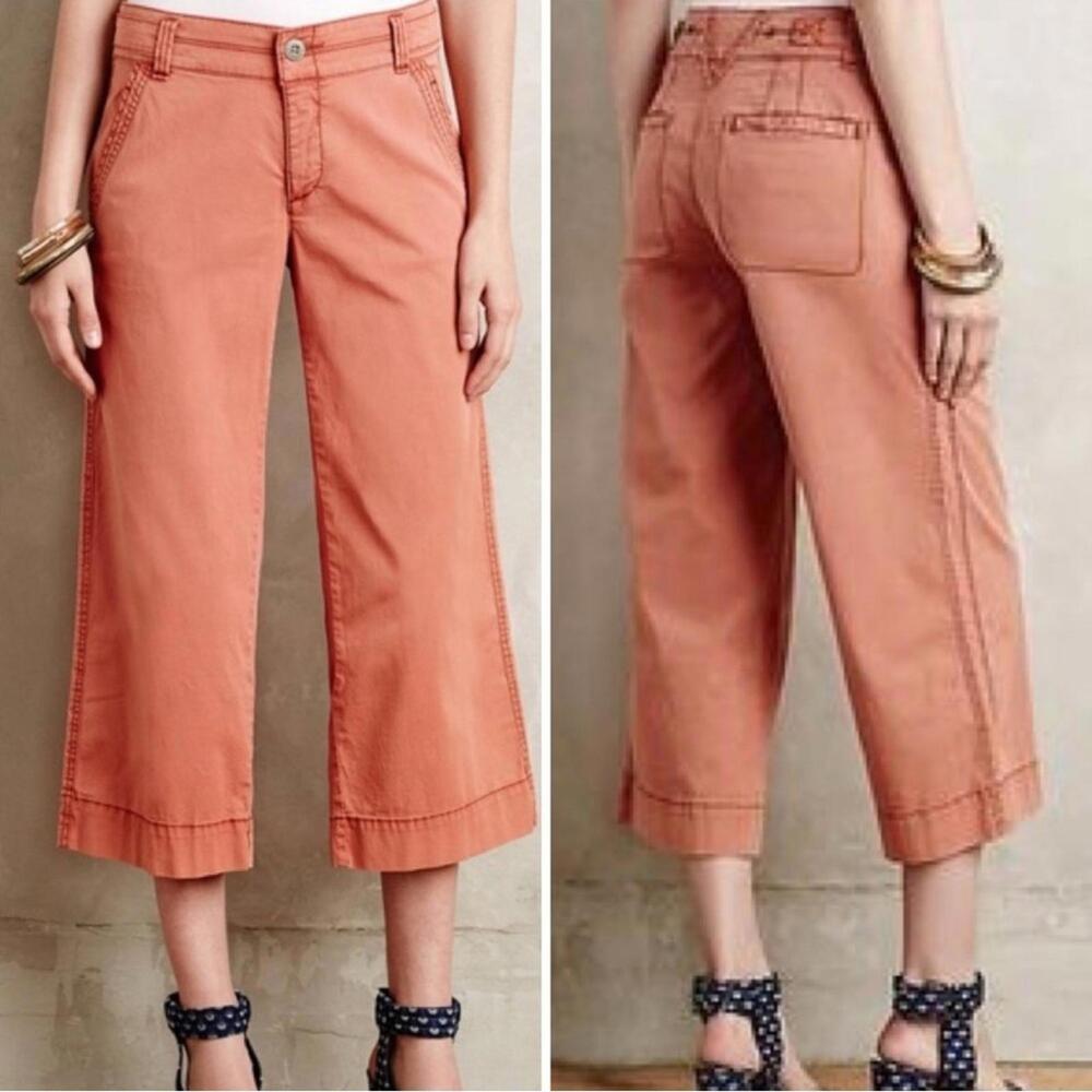 Anthropologie Hei Hei Size 26 Coral Capris Crop Pants